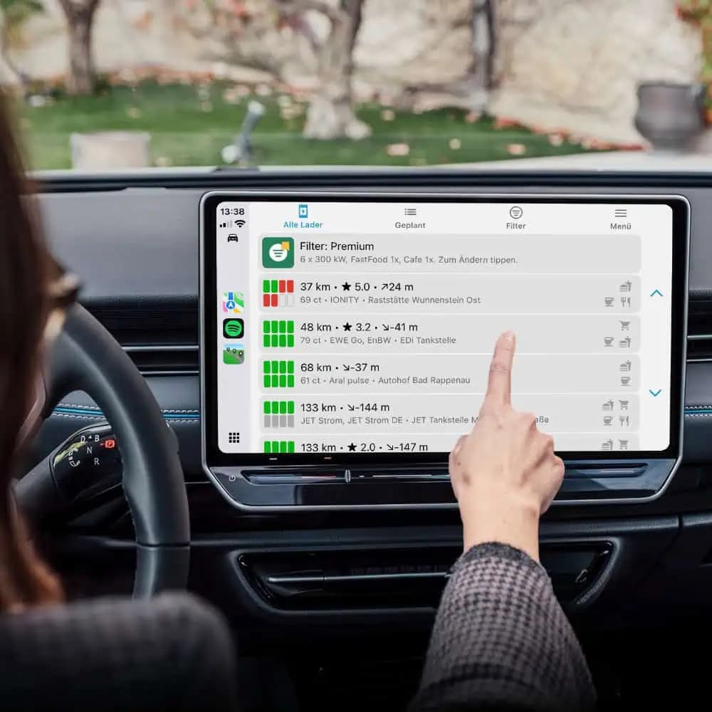 ChargingTime Ansicht in Apple CarPlay
